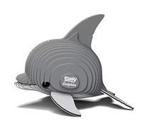 EUGY Dauphin - Puzzle 3D N° 021 - Jouet Créatif en Carton Recyclé - pour Enfants dès 6 Ans et Adultes Jusqu’à 99 Ans - Puzzle Éducatif et Écologique
