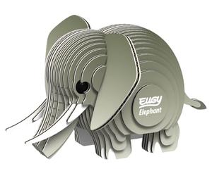 EUGY Éléphant- Puzzle 3D N° 010 - Jouet Créatif en Carton Recyclé - pour Enfants dès 6 Ans et Adultes Jusqu’à 99 Ans - Puzzle Éducatif et Écologique