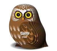 EUGY Hibou - Puzzle 3D N° 044 - Jouet Créatif en Carton Recyclé - pour Enfants dès 6 Ans et Adultes Jusqu’à 99 Ans - Puzzle Éducatif et Écologique