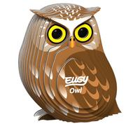 EUGY Hibou - Puzzle 3D N° 044 - Jouet Créatif en Carton Recyclé - pour Enfants dès 6 Ans et Adultes Jusqu’à 99 Ans - Puzzle Éducatif et Écologique