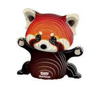 EUGY Panda Rouge - Puzzle 3D N° 126 - Jouet Créatif en Carton Recyclé - pour Enfants dès 6 Ans et Adultes Jusqu’à 99 Ans - Puzzle Éducatif et Écologique