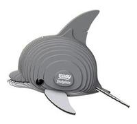 Eugy Puzzle dauphin en 3D 7,5 x 6 cm carton gris 25 pièces