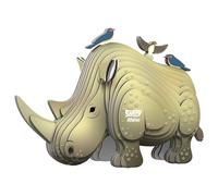 EUGY Rhinocéros - Puzzle 3D N° 076 - Jouet Créatif en Carton Recyclé - pour Enfants dès 6 Ans et Adultes Jusqu’à 99 Ans - Puzzle Éducatif et Écologique