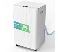 Euhomy 20L/Jour Deshumidificateur d air, pour 50M² Deshumidificateur Maison, 3 Modes, Minuterie 24 H, Affichage de L'Humidité, Vidange Continue, Filtre Lavable, 2 Options de Vidange