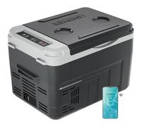 EUHOMY Compresseur Glacière de voiture 15 l, avec contrôle par application, -20 ℃ ~ 20 ℃, réfrigérateur portable 12/24 V CC 100-240 V AC, congélateur portable pour camping, voyage, bateau, gris foncé