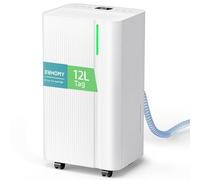 EUHOMY Luftentfeuchter Elektrisch 12L/24h, Leise & Stromsparende Dehumidifier mit Ablaufschlauch & Automatisches Abtauen & 3 Modi, Luftentfeuchter für 25m²/122m³ Wohnung, Schlafzimmer, Keller