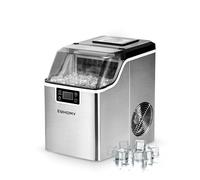 EUHOMY Machine à glaçons en acier inoxydable, 24 glaçons en 13 minutes, 24 kg/24 h, machine à glaçons gastro, auto-nettoyante, 3,2 l, avec pelle à glace et panier pour la maison, la cuisine, le