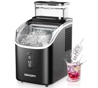 EUHOMY Machine à glaçons pour plan de travail, 15 kg, 2 l, 16 glaçons en 13 min, machine à glaçons autonettoyante pour la maison/cuisine/bureau, noire