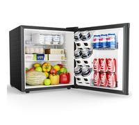 EUHOMY Mini frigorifero da 46 l, con porta reversibile, termostato a 7 livelli + scatola frigo, 39dB, Ultra silenzioso, piccolo per camera da letto/ufficio, a risparmio energetico, compatto (nero)