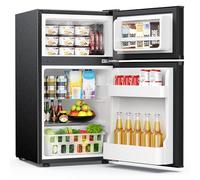 EUHOMY Mini réfrigérateur avec congélateur, mini réfrigérateur de 0,9 m³, réfrigérateur de dortoir avec 2 portes pour chambre à coucher, appartement, bureau, stockage des aliments, boissons