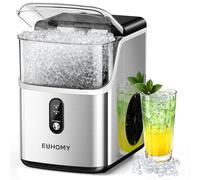 EUHOMY Nugget Machine à Glace Sonique autonettoyante avec cuillère à glace et panier à glace douce 35 lb/24 heures Machine à glaçons sonique autonettoyante avec cuillère à glace et panier