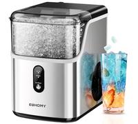 EUHOMY Nugget Machine à Glace Sonique autonettoyante avec cuillère à glace et panier à glace douce 35 lb/24 heures Machine à glaçons sonique autonettoyante avec cuillère à glace et panier