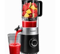 EUHOMY Extracteur De Jus Fruits Et LéGumes à Froid, Presse à Jus Lente Avec Goulotte 135 Mm, Extracteur Lent En Acier Inoxydable, Extracteur De Jus Appareil Facile à Nettoyer, Capacité 1,8 L, Noir