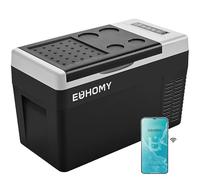 EUHOMY Réfrigérateur 12 V, compresseur électrique de 25 L avec contrôle par application, réfrigérateur de voiture -15,6 °C ~ 20 °C, réfrigérateur portable 12/24 V CC 110-240 V AC, congélateur portable