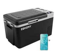 EUHOMY Réfrigérateur portable 12 V 24 l (23 L), réfrigérateur de voiture à batterie utilisable, réfrigérateur de voiture 12/24 V CC 110-240 V AC, congélateur portable pour camping, voyage, camion,