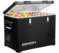EUHOMY Réfrigérateur 12 V, refroidisseur électrique de 48 QT alimenté par SECOP, réfrigérateur de voiture -15,6 °C ~ 20 °C, réfrigérateur 12 V 12/24 V CC 110-240 V AC, congélateur portable pour