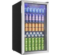 EUHOMY Réfrigérateur à Boissons 90 L Avec Porte Vitrée, Mini Frigo Pour 126 Canettes, Mini Réfrigérateur Avec étagères Réglables, Idéal Comme Cave à Vin, Mini Réfrigérateur Pour Bureau ou Bar Plata