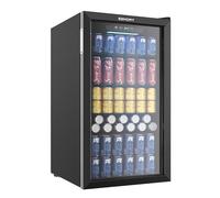 EUHOMY Réfrigérateur de boissons pour réfrigérateur, mini réfrigérateur pour 125 canettes avec porte en verre pour refroidisseur de soda ou vin, refroidisseur de boissons pour la maison, le bureau, le