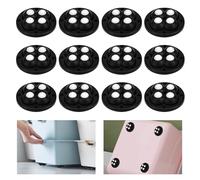 EUIEUT 12 Pcs Roulette Meuble à 4 Billes, Mini roulettes Auto-Adhésives, Petite Roue en Plastique Pivotante à 360°, Petite roulettes de Caisson 45x45mm, pour Poubelles Boîtes Machines à Café, Noir