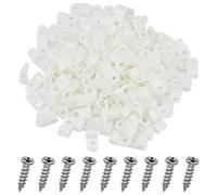 EUIEUT 150 Pcs Clip Câble en Type de R, 6mm Organisateur de Câble en Plastique à Visser, Accroche Câble avec 150 Vis, Attache Fil Électrique Anti-corrosion, pour Murs Sols Bureau Maison, Blanc