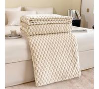 EUIEUT 150x200cm Plaid Fourrure Lit Confortable, Plaid Fausse Fourrure Chaud Hiver, Couverture Polaire Epais Moelleux, Couverture Douce Jeté pour Canapé Lit Chaises Bureau Décoration Maison(Blanc)