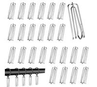 EUIEUT 50 PCS Crochet Rideau 4 Griffes en Acier Inoxydable, Crochets à Plis de Rideau DIY, Accroche Rideau en Métal, Crochets Griffes Rideau pour Rideaux Coulissants, Suspendus, Rideaux à Plis Crayon