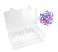 EUIEUT Boîte de Rangement en Fil de Couture, Boîte Bobine de Fil Couture avec 42 Axes Boîte de Rangement Bobine de Fil Boîte Rangement Bobine de Fil Couture avec 50 PCS Porte-Fil de Canette pour Fil