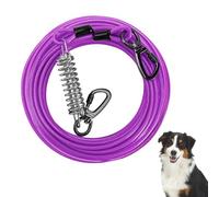 EUIEUT Câble d'attache pour Chien de 9 m (29,5 pi) avec Crochet Verrouillable à Ressort Durable et Sac de Rangement, Laisse Réfléchissante Anti-Morsure pour Chien l'Extérieur, Jardin Camping (Violet)