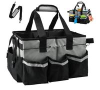 EUIEUT Organisateur pour Produit de Nettoyage 38x26x23cm, Sac Rangement Produit Nettoyage Multi-Poche, Organiser Nettoyage Maison Portable, Grand Sac Transport Nettoyage, pour Voiture Cuisine Hôtel