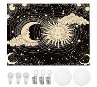 EUIEUT Tapisserie Murale Décorative, Soleil Lune Créatif, Grand Tapisserie Murale à Suspendre pour Murs, Chaises, Pique-nique, Nappes, Canapés