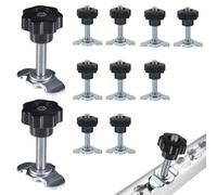 EUIOOVM Lot de 12 ferrures d'avion M8 x 60 - Noir - Accessoires de rail d'arrimage - 500 daN - Pour rails d'arrimage, accessoires de camping-car