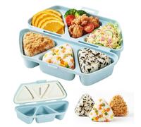EUIOOVM Onigiri Moule à sushi 6 en 1 - Grande capacité - Triangle - Pour flocons d'algues, feuilles d'algues, boules de riz DIY - Pour sushis faits maison - Restaurant pour enfants - Cuisine familiale