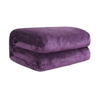 EUIYCBA Couverture polaire corail 230 g/m² | Jeté en fausse fourrure ultra doux et léger | Couvre-lit d'hiver chaud à carreaux et housse de canapé pour lit, canapé, bureau (prune, 70 x 100 cm)