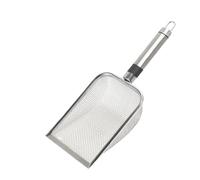 EUIYCBA Pelle à litière pour chat à long manche | Pelle à déchets en acier inoxydable avec tamis, pelle à sable en métal durable pour le nettoyage des animaux domestiques et fournitures de litière (D)