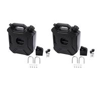 Euizz Jerrycan Lot de 2 réservoirs de carburant noir de 5 l pour voiture et moto avec serrure et clé