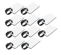 Eujgoov 10pcs SUBLIMATION BAGAGE TAGNE BRIGHT ET COMMANDE BLANC LEGHTERIE FACILLE À PROPRER MDF Bags Tags à Double côté avec Support de Carte d'identité de Sangle pour Affaires Sportives (A1)