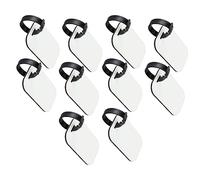 Eujgoov 10pcs SUBLIMATION BAGAGE TAGNE BRIGHT ET COMMANDE BLANC LEGHTERIE FACILLE À PROPRER MDF Bags Tags à Double côté avec Support de Carte d'identité de Sangle pour Affaires Sportives (A2)