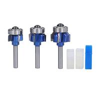 Eujgoov 3pcs Corner Router Router Routeur Bit D'angle Moignant Moignant pour Chanfreinage du Travail du Bois avec Tailles R1 R2 R3 pour la Machine à Mourir électrique en Bois électrique