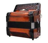 Eujgoov Accordéon Chromatique 69 Touches 96 Basses F B E, Réglage Orange, avec Sac de Transport, Sangles Réglables pour Débutants et Professionnels