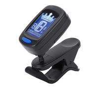 Eujgoov Accordeur de Guitare Accordeur électronique Numérique à Clipser avec Boîtier ABS et écran LCD Capteur Haute sensibilité Arrêt Automatique pour Guitare Basse Violon ukulélé Joueurs (BLACK)