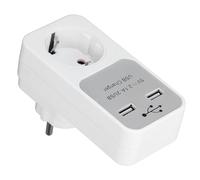 Eujgoov Adaptateur de Prise avec 2 Ports d'alimentation USB, Adaptateur de Prise de Voyage pour PC, Charge 5 V 2,1 A, Protection Contre Les Surcharges de Court-Circuit pour Une Utilisation à