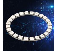 Eujgoov Anneau LED RVB WS2812 24 Bits, Cercle LED Intelligent Ultra Lumineux de 3,3 Pouces avec 24 Adressables Individuellement pour les Projets de Bricolage et la Décoration Intérieure