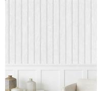Eujgoov Bâton de Papier Peint en Bois Blanc 17,3 Pouces, Papier de Contact Auto-adhésif en Vinyle Imperméable pour Comptoirs D'armoires, Décoration Murale Amovible