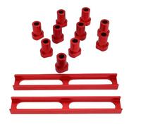 Eujgoov Bench Dogs Ensemble de Chiens de Banc en Alliage d'aluminium, Butées de Trou d'établi de 20 Mm, Positionnement Antidérapant, 10 Pièces avec 2 Bases pour le Travail du Bois, Coupe, Routage,