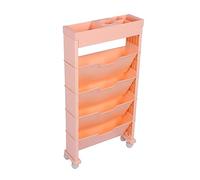 Eujgoov Bibliothèque Mobile, Bibliothèque Mobile à 5 Niveaux, de Grande capacité étagères avec Roues pour Enfants Les élèves d'études étudient