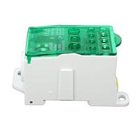 Eujgoov Boîte de Bornier de Jonction Secteur, Distribution d'énergie sur Rail DIN 400A 690V avec Coque Ignifuge PA66 pour Armoires électriques, Panneaux de Commande Industriels Haute Tension (GREEN)