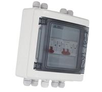 Eujgoov Boîte de Combinaison Solaire DC500V 32A PV 2 en 2 Sorties IP65 avec Protection 20-40KA