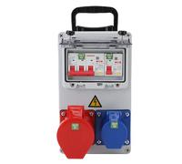 Eujgoov Boîte de Distribution 250 X 150 X 100 Mm Boîte de Prises Industrielles Portables IP54 Disjoncteur électrique Distribution de Prises pour Chantiers, Ateliers et Usines