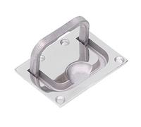 Eujgoov Boucle Carrée au Sol en Acier Inoxydable 316, Poignée de Trappe de Bateau Marin Polie Miroir pour Porte D'accès au Pont, unité de Matériel de Pêche (76 * 56mm)