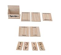Eujgoov Calendrier de Bureau Perpétuel en Bois Vintage, Blocs en Bois Rétro Faits à la Main, Bien Fabriqués avec une Semaine et des Numéros de Mois Imprimés, une Bonne Décoration pour le Bureau à